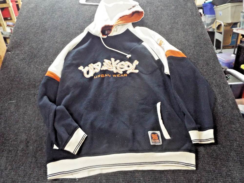 Vintage Old Skool Urban Wear Streetwear Pullover Brown & Orange Hoodie Men’s 5XL